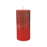 TOP SVEČA DECORIS RDEČA, RELIEFNA, FI 7 CM VIŠINA 15 CM