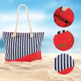 TORBA ZA NA PLAŽO SVILANIT TORBA PLAŽNA STRIPES MODRO-BELA Z RDEČO