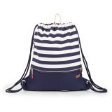 TORBA ZA NA PLAŽO SVILANIT VREČA Z NARAMNICAMI STRIPES MODRO-BELA