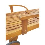 LESENI LEŽALNIK MQ TOSCANA Z IZVLEČNO MIZO 195X73X82 AKACIJA+BLAZINA