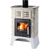 KAMINSKA PEČ HAAS+SOHN TREVISO II 339.15 BISERNO ČRNA/KREM BELA