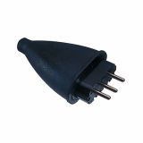 TRIFAZNI VTIKAČ TRITECH G 03/5, RAVNI, 5-POLNI ČRNI, MEHKA GUMA, PAKIRAN