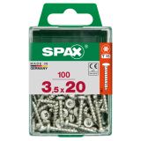 VIJAK CILINDRIČNA GLAVA SPAX TRX 3.5X20 V ZAVITKU 100 KOS
