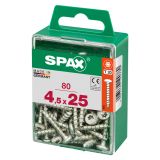 VIJAK CILINDRIČNA GLAVA SPAX TRX 4.5X25 V ZAVITKU 80 KOS
