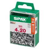 VIJAK CILINDRIČNA GLAVA SPAX TRX 4X20 V ZAVITKU 100 KOS