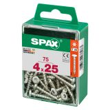 VIJAK CILINDRIČNA GLAVA SPAX TRX 4X25 V ZAVITKU 75 KOS