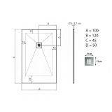 TUŠ KAD HIDRONATUR CLASSIC S SIFONOM 100X120