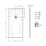 TUŠ KAD HIDRONATUR CLASSIC S SIFONOM 100X140