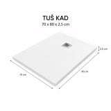 TUŠ KAD HIDRONATUR CLASSIC S SIFONOM 70X80