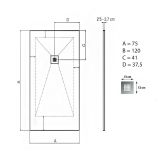 TUŠ KAD HIDRONATUR CLASSIC S SIFONOM 75X120