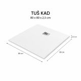 TUŠ KAD HIDRONATUR CLASSIC S SIFONOM 80X80