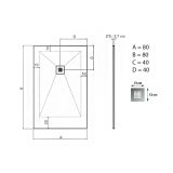 TUŠ KAD HIDRONATUR CLASSIC S SIFONOM 80X80