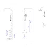 TUŠ SISTEM INTER CERAMIC Z TUŠ ROČKO 5 FUNKCIJ MAT SREBRNA (MARSEILLE)