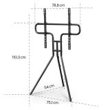 TV STOJALO, PROSTOSTOJEČE STOJALO, NASTAVLJIVA VIŠINA, 191 CM (75") DO 40 KG
