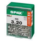 UNIVERZALNI VIJAK SPAX TX 3X20 WIROX A2F V ZAVITKU 100 KOS