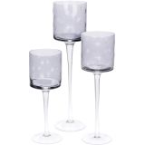 SVEČNIK EH UČINEK SIVEGA LESKA, Z ZVEZDICAMI, 3/1