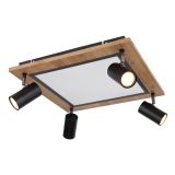 NADGRADNA STROP. SVETILKA ULLA 24W ČRNA / LES WW KVADRATNA V.