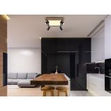 NADGRADNA STROP. SVETILKA ULLA 24W ČRNA / LES WW KVADRATNA V.