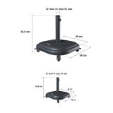 UMB. PODNOŽJE ROLIX Z/KOLESI BETON PP 25KG KV.48X48 TEMNO SIVA