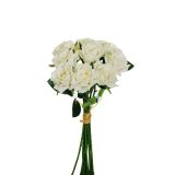 UMETNO CVETJE EVERGREENS VRTNICA V ŠOPKU KREM 37 CM