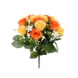 UMETNO CVETJE VRTNICA ŠOPEK X 18 RUMEN ORANŽEN Z BELIMI CVETKI
