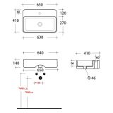 UMIVALNIK OLYMPIA TRATTO 65X41X14 CM STENSKI