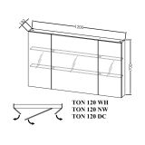 KOPANIŠKA OMARICA Z OGLEDALOM SAN TON 120 WH NAOMI
