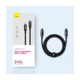 BASEUS PODATKOVNI KABEL CAWJ040201 TUNGSTEN GOLD QC TYPE C NA TYPE C 240W 3M - ČRN