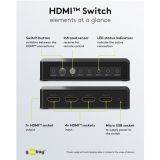 USB RAZDELILEC (HUB) GOOBAY HDMI 4 NA 1 4K PRETVORNIK