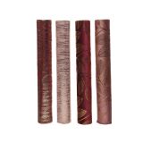 NAMIZNI TEKAČ V ROLI RDEČ, ROZA ŽAMET Z MOTIVOM, 35X200 CM