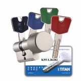 VARNOSTNI CILINDRIČNI VLOŽEK TITAN K-55 30:35 GUMB LK