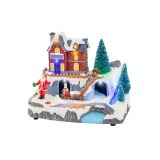 VASICA LUMINEO HIŠKA Z ŽELEZNICO LED 14X21X16 CM SORT