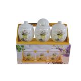 VEČNAMENSKA DOZA ART RIANA SET 3 DOZ ZA ZAČIMBE NA LESENEM STOJALU 3X0.3 L