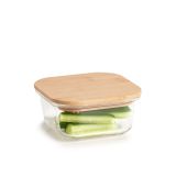 POSODA ZA SHRANJEVANJE ZELLER PRESENT 390 ML STEKLENA Z BAMBUS POKROVOM