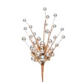 DEKORACIJA GLOSSTYLE VEJICA 25 CM S SREBRNIMI PERLAMI