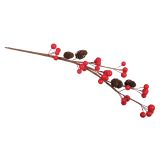 VEJICA Z RDEČIMI PLODOVI IN STORŽI, 35 CM