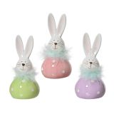 VELIKONOČNI PROGRAM DECORIS DEKORATIVNI ZAJČEK 6.5X7.2X15.2 CM, SORT.