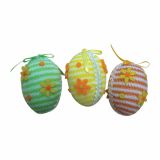 VELIKONOČNI PROGRAM GLOSSTYLE JAJČEK VISEČI 4.5X6 CM PLETENI RAZLIČNE BARVE