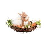 VELIKONOČNI PROGRAM GLOSSTYLE ZAJEC V GNEZDU 19 CM S PIŠČANCEM