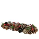 VENČEK DECORIS ADVENTNI, NAR. S STOR./RD S 4 KOZARČKI, 45X15X9 CM