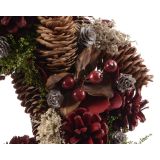 VENČEK DECORIS NARAVEN S STORŽI FI 33 CM RDEČ/MAH