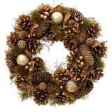 VENČEK DECORIS VRATNI FI 33 CM STORŽI, RJAV Z BLEŠČICAMI