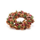 VENČEK GLOSSTYLE FI 34 CM RDEČ S KOZARČKI ZVEZDICE