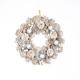 VENČEK GLOSSTYLE BELE IN SREBRNE BARVE, L 34X34 CM