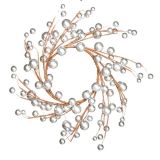 VRATNA DEKORACIJA GLOSSTYLE VENEC SREBRNI S PERLAMI 25 CM PREMERA