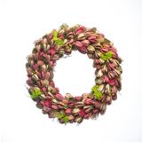 VENEC ZA VELIKO NOČ IZ NARAVNIH MATERIALOV V ROZA IN NARAVNI BARVI