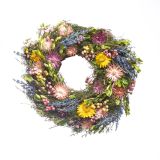 VENEC ZA VELIKO NOČ IZ NARAVNIH MATERIALOV V ROZA IN RUMENI BARVI