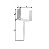 VEZNI ELEMENT ALBERTS NOSILEC ZA STEBER 121X104 U ZA VBETONIRANJE NASTAV