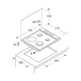 VGRADNA PEČICA + PLOŠČA CANDY CLG 631 SPN + FCP 602N 3 + 1
