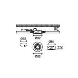 VGRADNA STROPNA SVETILKA PRISMA 1X5W LED,FI=75MM GIBLJIVA KROM, OKR., IP23